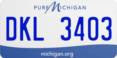 MI license plate DKL3403