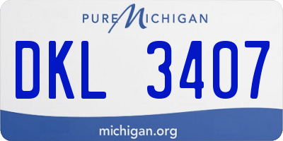 MI license plate DKL3407
