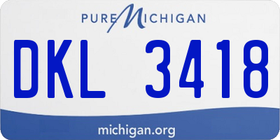 MI license plate DKL3418