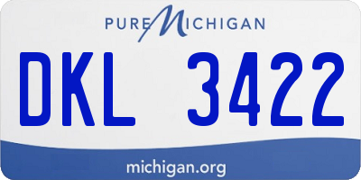 MI license plate DKL3422