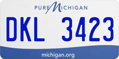 MI license plate DKL3423