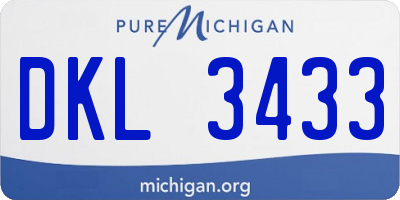 MI license plate DKL3433