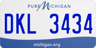 MI license plate DKL3434