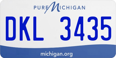 MI license plate DKL3435