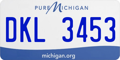 MI license plate DKL3453