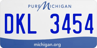 MI license plate DKL3454