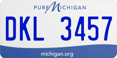 MI license plate DKL3457