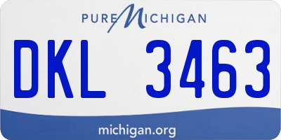 MI license plate DKL3463