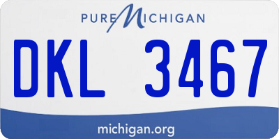 MI license plate DKL3467
