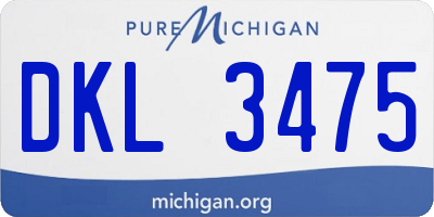 MI license plate DKL3475