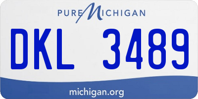 MI license plate DKL3489