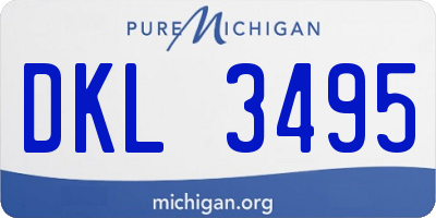 MI license plate DKL3495