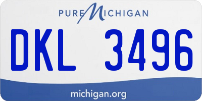MI license plate DKL3496