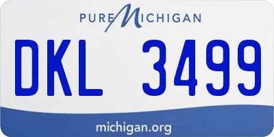 MI license plate DKL3499