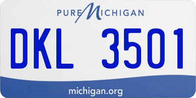MI license plate DKL3501