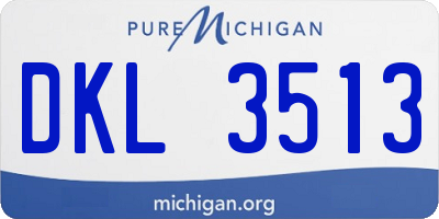 MI license plate DKL3513