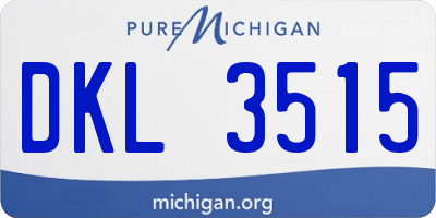 MI license plate DKL3515