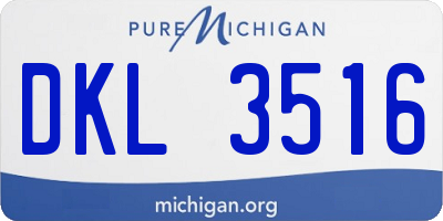 MI license plate DKL3516