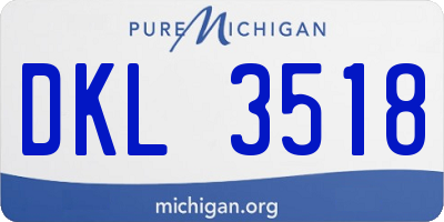 MI license plate DKL3518