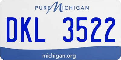 MI license plate DKL3522