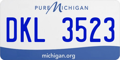 MI license plate DKL3523