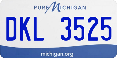 MI license plate DKL3525