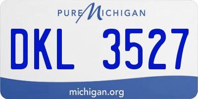 MI license plate DKL3527