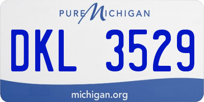 MI license plate DKL3529