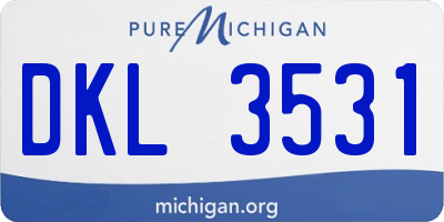 MI license plate DKL3531