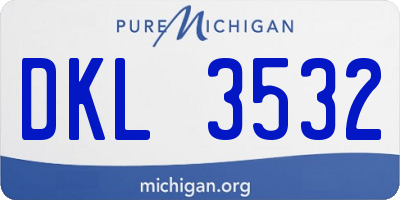 MI license plate DKL3532