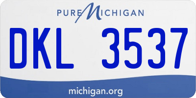 MI license plate DKL3537