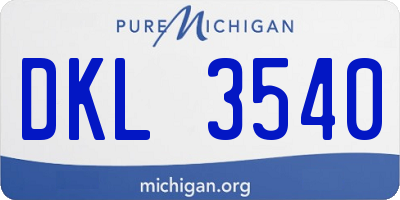 MI license plate DKL3540