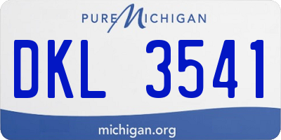 MI license plate DKL3541