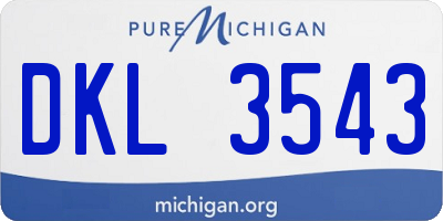 MI license plate DKL3543