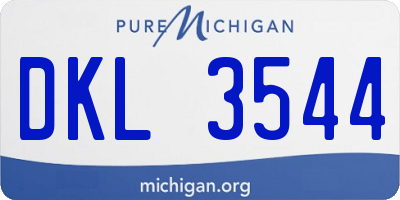 MI license plate DKL3544
