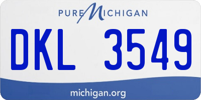 MI license plate DKL3549
