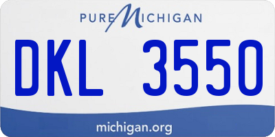 MI license plate DKL3550