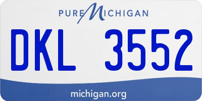 MI license plate DKL3552