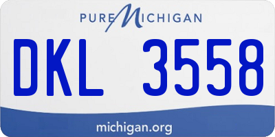 MI license plate DKL3558