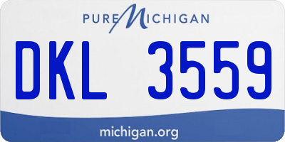 MI license plate DKL3559