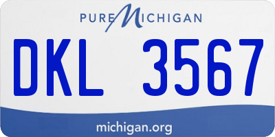 MI license plate DKL3567