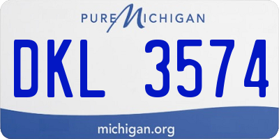 MI license plate DKL3574