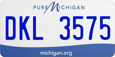 MI license plate DKL3575