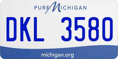 MI license plate DKL3580