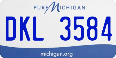 MI license plate DKL3584