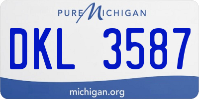 MI license plate DKL3587