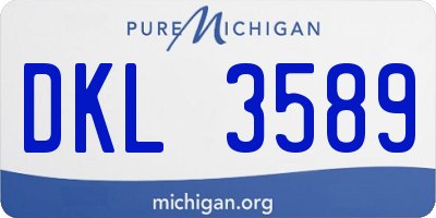 MI license plate DKL3589