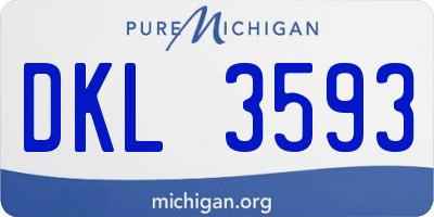 MI license plate DKL3593