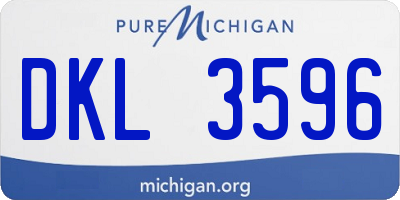 MI license plate DKL3596