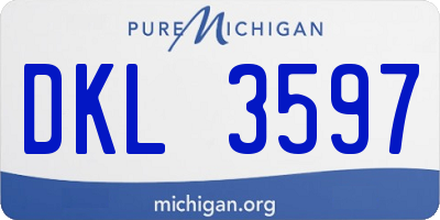 MI license plate DKL3597